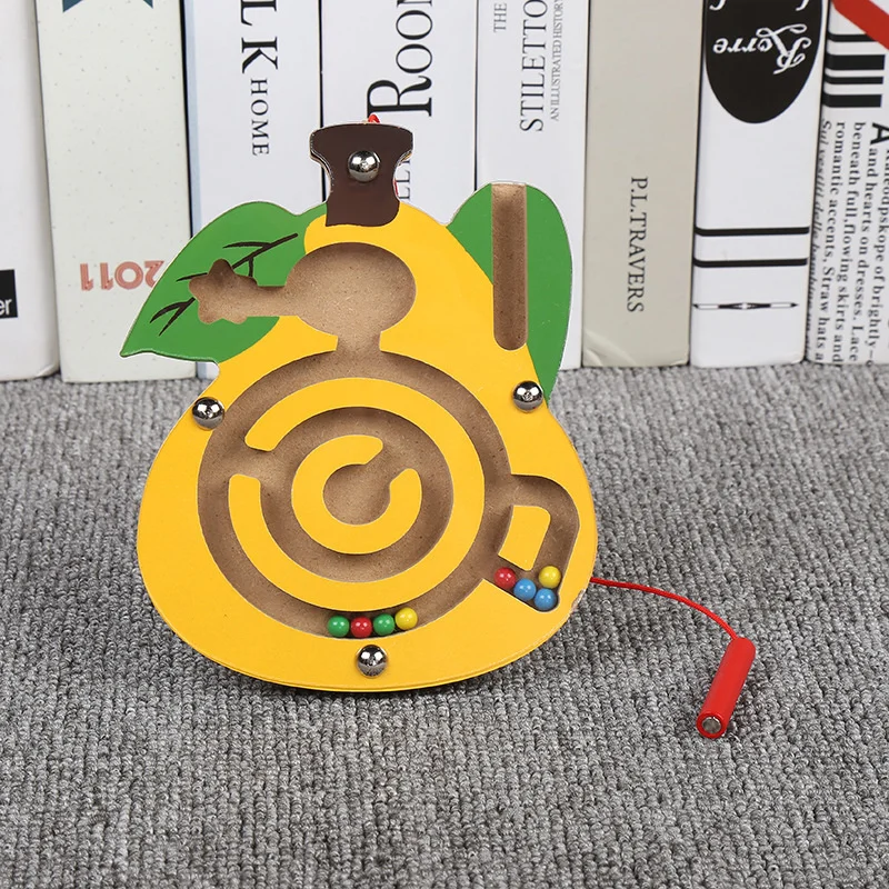 Children Magnetic Maze Toy Kids Wooden Puzzle Game Toy Kids Early Educational Brain Teaser Wooden Toy Intellectual Jigsaw Board