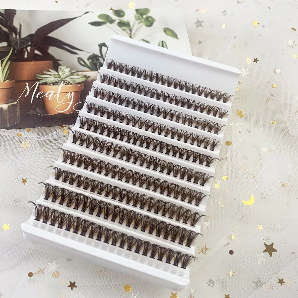 Cluster Lashes, 240pcs 40D 9-16mm Mixed Lengths, Ultra-Natural Look Thin Ultra-Soft Ultra-Light, Reusable for Beginners