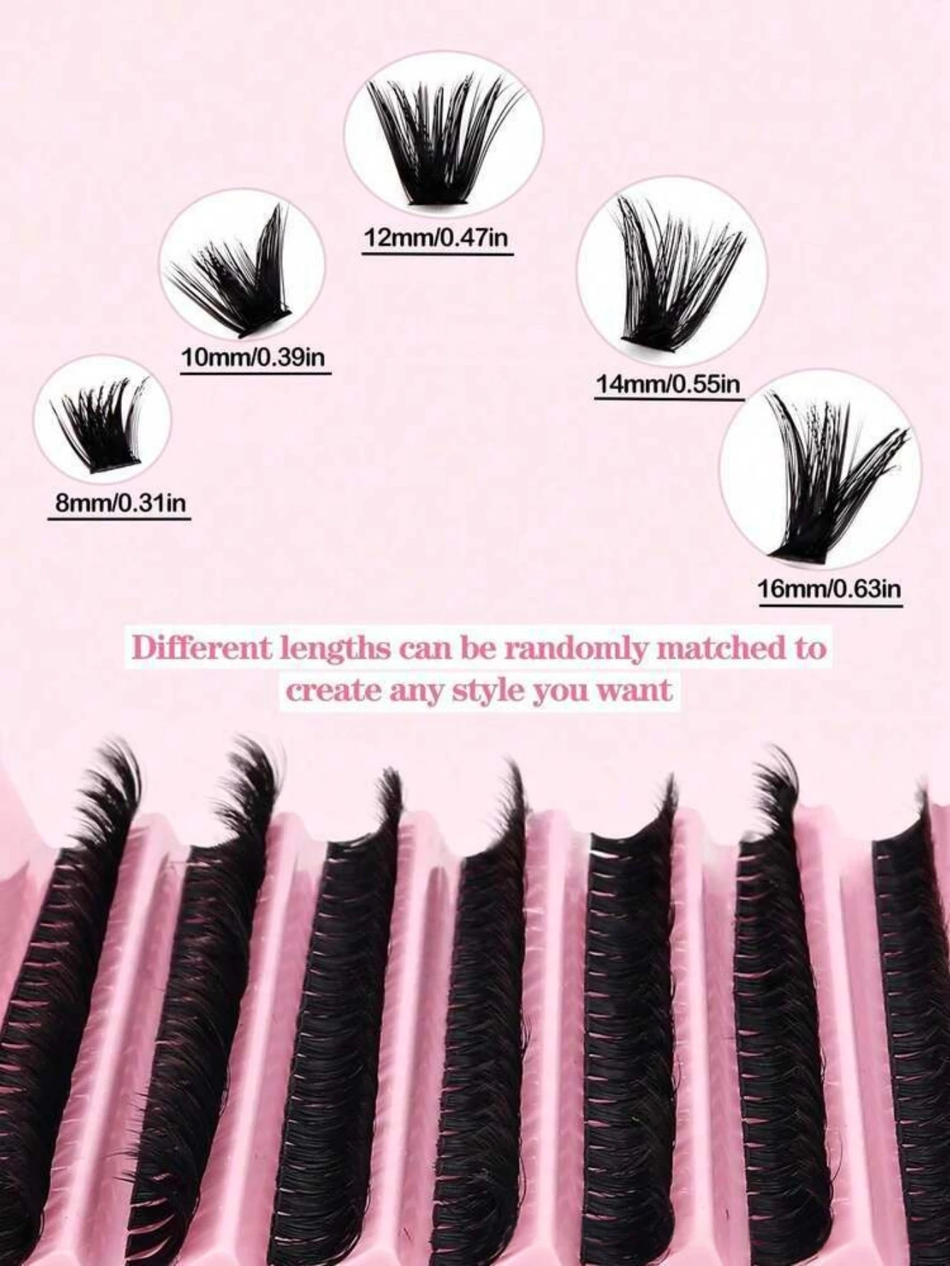 Cluster Lashes, 240pcs 40D 9-16mm Mixed Lengths, Ultra-Natural Look Thin Ultra-Soft Ultra-Light, Reusable for Beginners