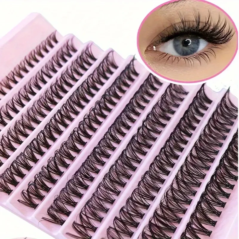 Cluster Lashes, 240pcs 40D 9-16mm Mixed Lengths, Ultra-Natural Look Thin Ultra-Soft Ultra-Light, Reusable for Beginners