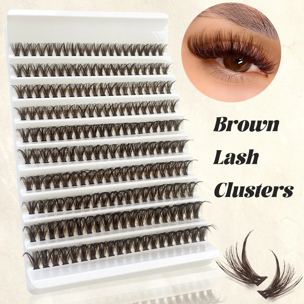 Cluster Lashes, 240pcs 40D 9-16mm Mixed Lengths, Ultra-Natural Look Thin Ultra-Soft Ultra-Light, Reusable for Beginners