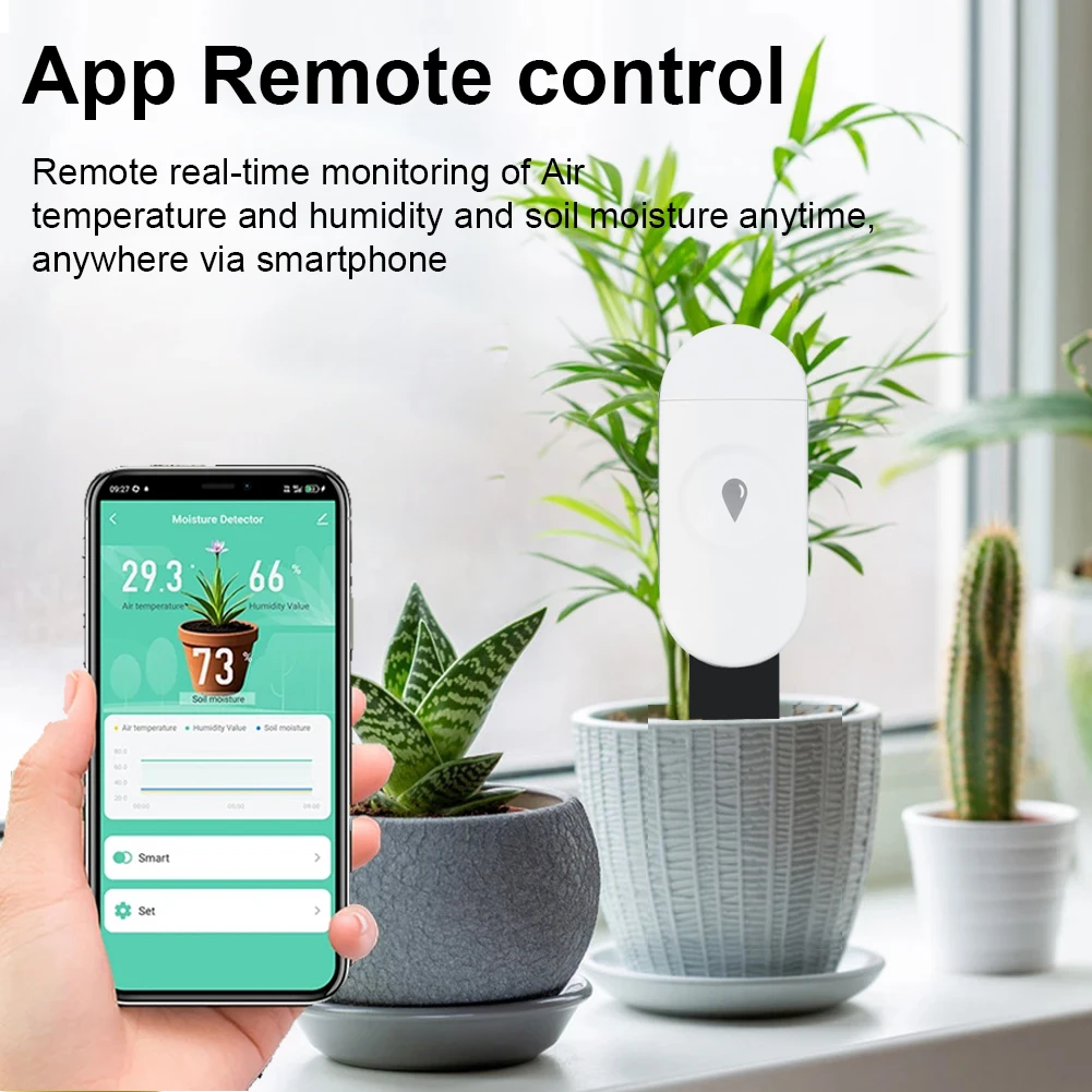 Tuya Zigbee Temperature Humidity Moisture Detector Smart Soil Tester Moisture Sensor Phone App RealTime Monitor for Home Garden