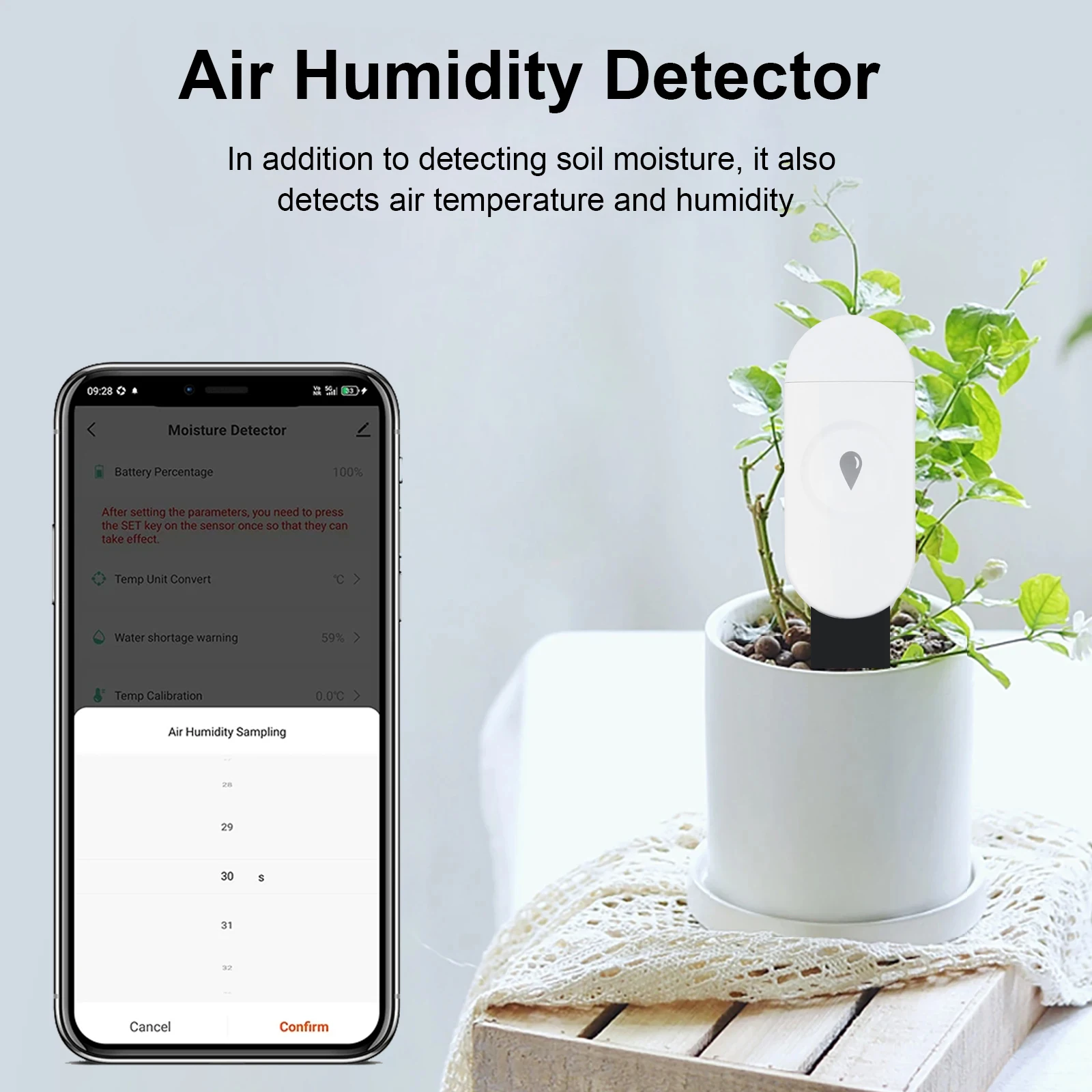 Tuya Zigbee Temperature Humidity Moisture Detector Smart Soil Tester Moisture Sensor Phone App RealTime Monitor for Home Garden