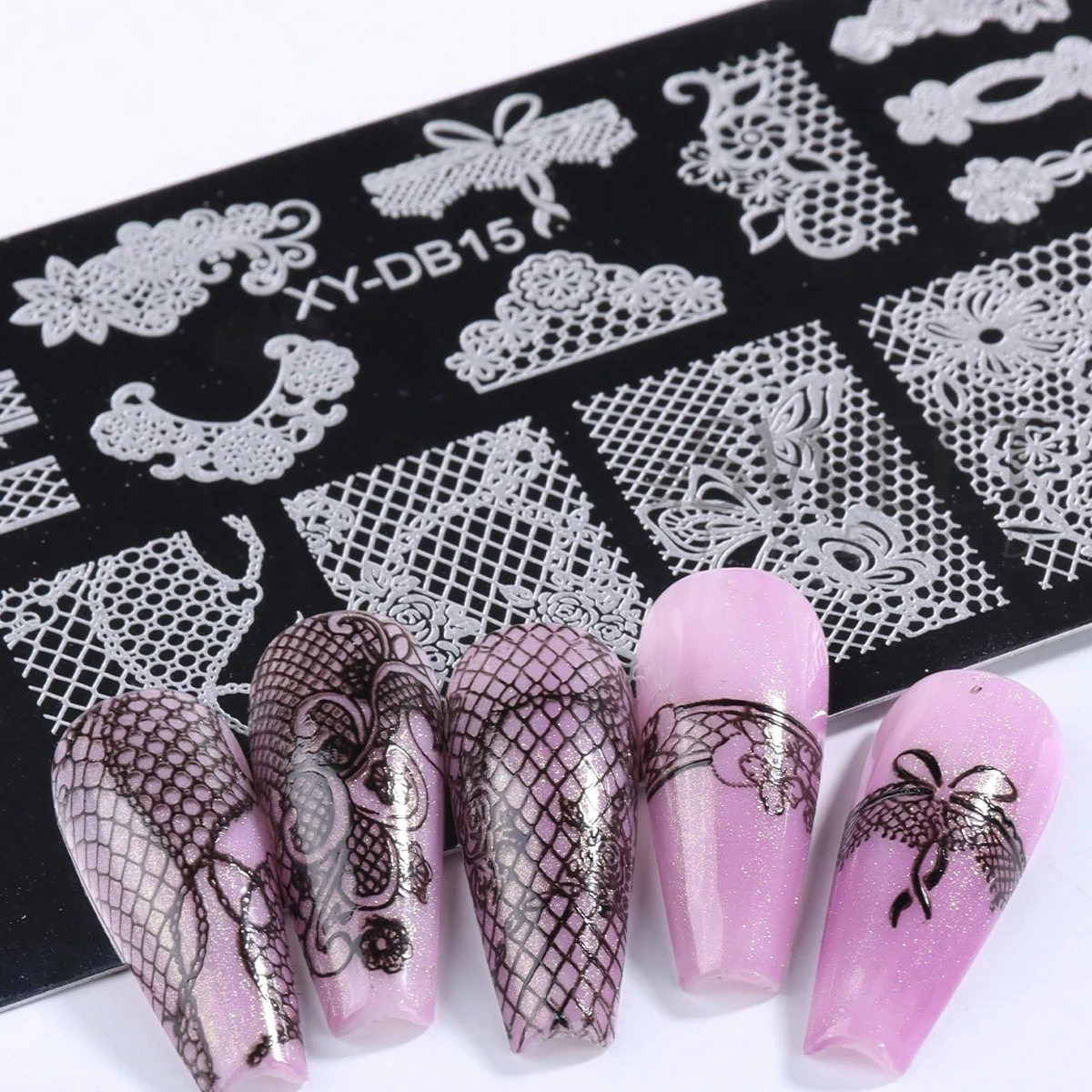 1PC Wedding Nail Art Stamping Plate Romantic Elegant Lace Flower Ribbon Butterfly Pattern Printing Mold Manicure Transfer Tools