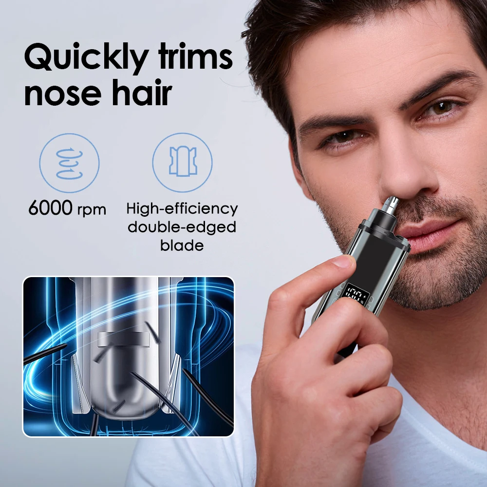 Rechargeable Nose Hair Trimmer and Facial Hair Remover for Men Nose Hair Shaver for Nasal Clearance - Portable Grooming Tool for