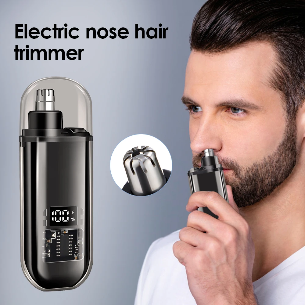 Rechargeable Nose Hair Trimmer and Facial Hair Remover for Men Nose Hair Shaver for Nasal Clearance - Portable Grooming Tool for