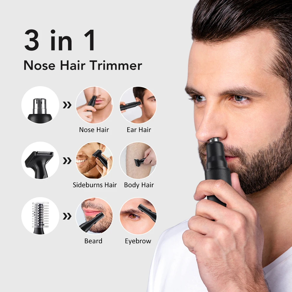 Rechargeable Nose Hair Trimmer and Facial Hair Remover for Men Nose Hair Shaver for Nasal Clearance - Portable Grooming Tool for