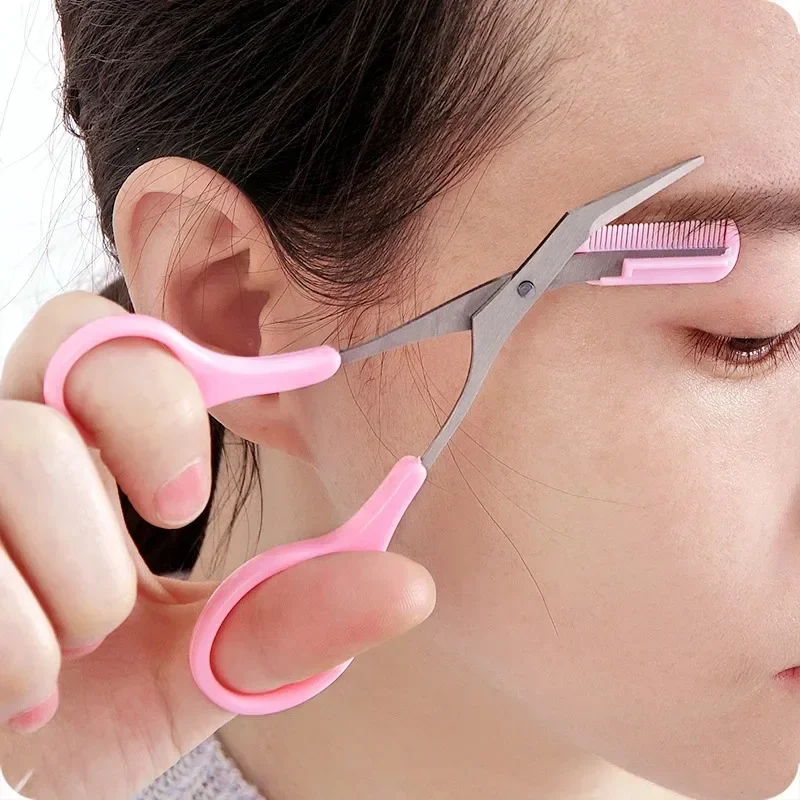 1/3PCS Eyebrow Trimmer Makeup Tools Stainless Steel Eyebrow Scissors with Comb Hair Removal Eyebrows Shaping Makeup Tools