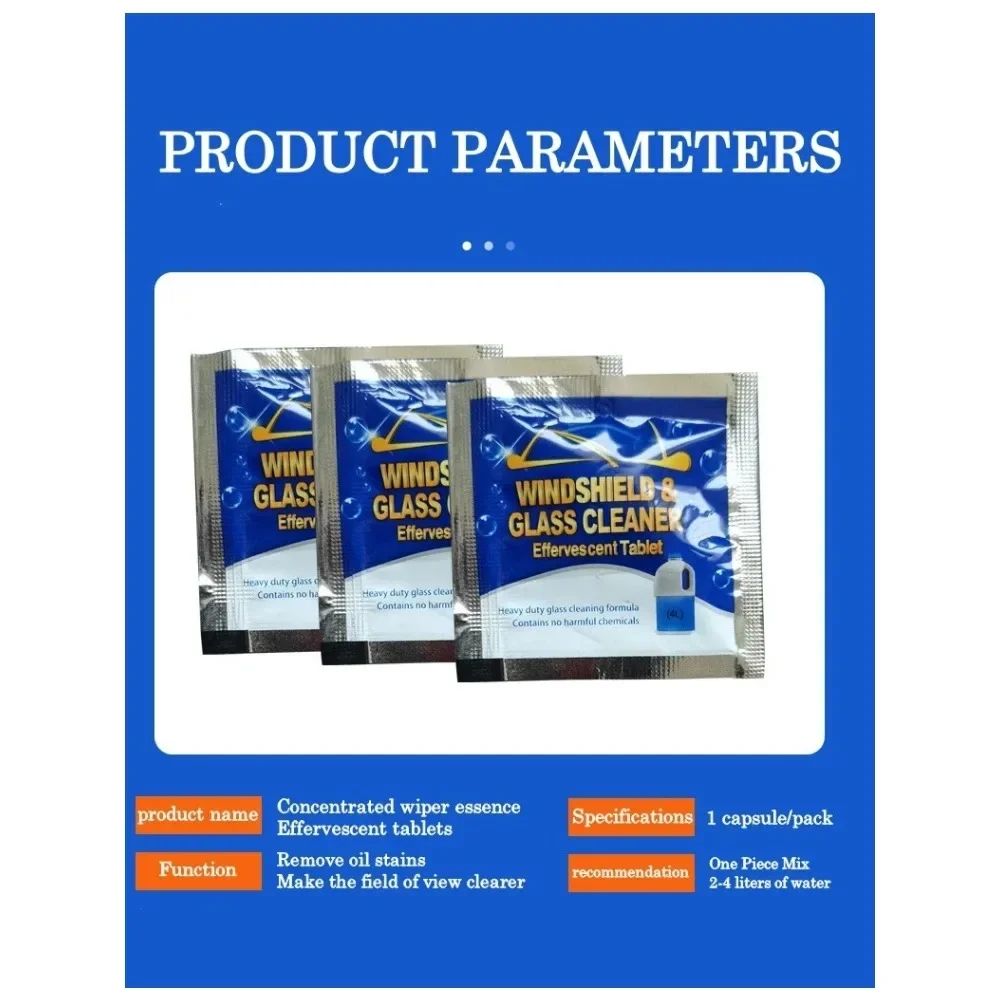 Solid Cleaner Car Windscreen Cleaner Effervescent Tablet Auto Wiper Glass Solid Cleaning Concentrated Tablets Detergent