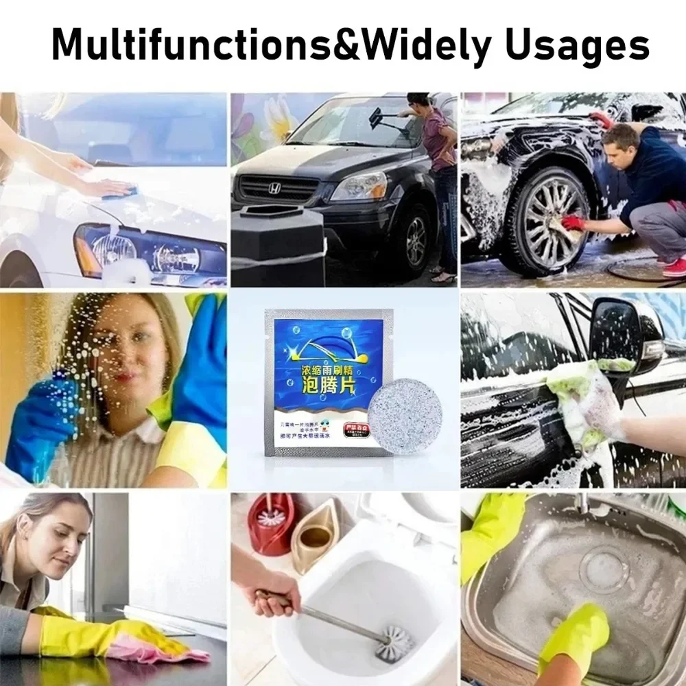 Solid Cleaner Car Windscreen Cleaner Effervescent Tablet Auto Wiper Glass Solid Cleaning Concentrated Tablets Detergent