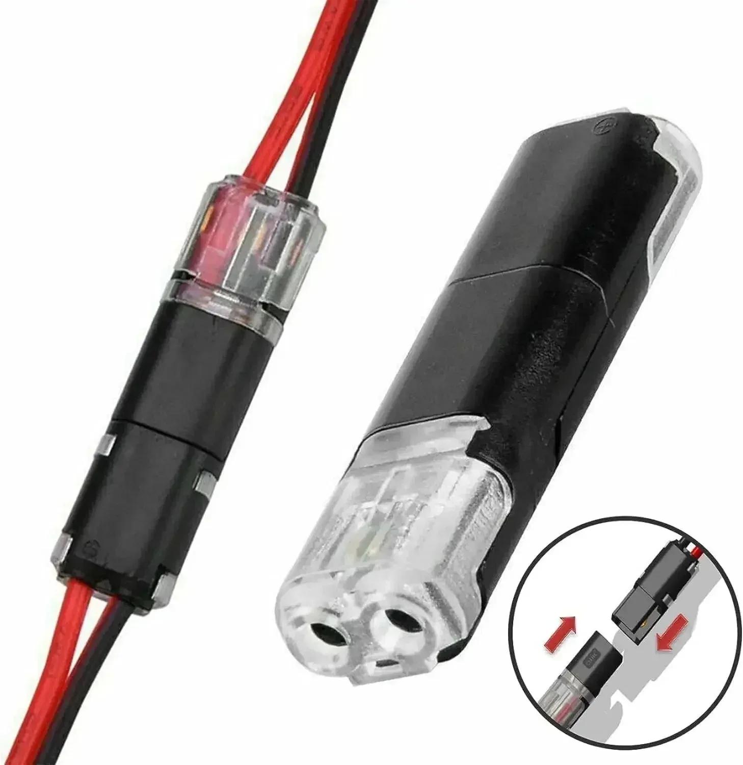 10/20/30/50/100 Pcs D2 Waterproof Plug Wire Connector 2 Pin Way Cable Plug Car Electric Wire Snap Connectors Strip Terminal
