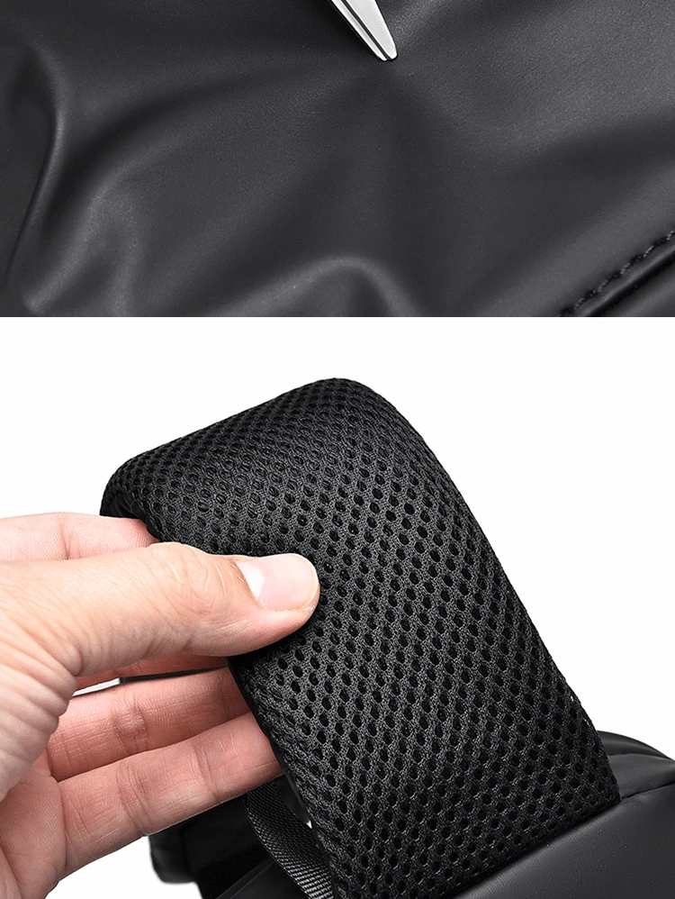 Men's New Trendy Casual Leather Membrane Chest Bag Splash-proof Multifunctional Crossbody Chest Bag