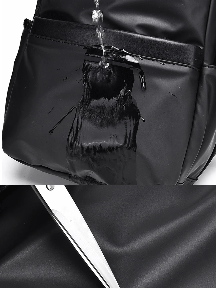Men's New Trendy Casual Leather Membrane Chest Bag Splash-proof Multifunctional Crossbody Chest Bag
