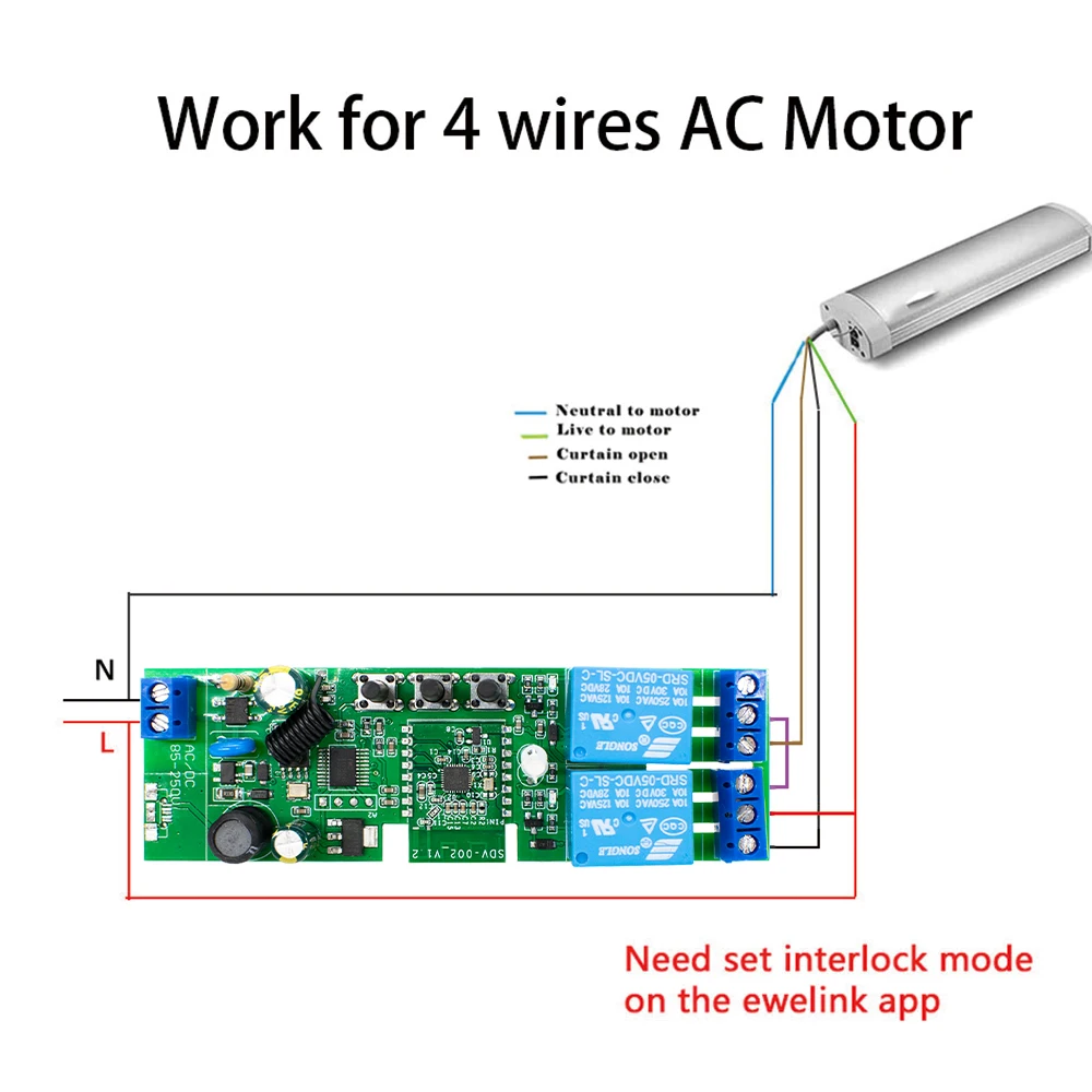 2CH Wifi Smart Switch Module Relay Ewelink APP Receiver AC DC 7-32V 85-250V RF433 Inching Self-locking Switch for Alexa Google