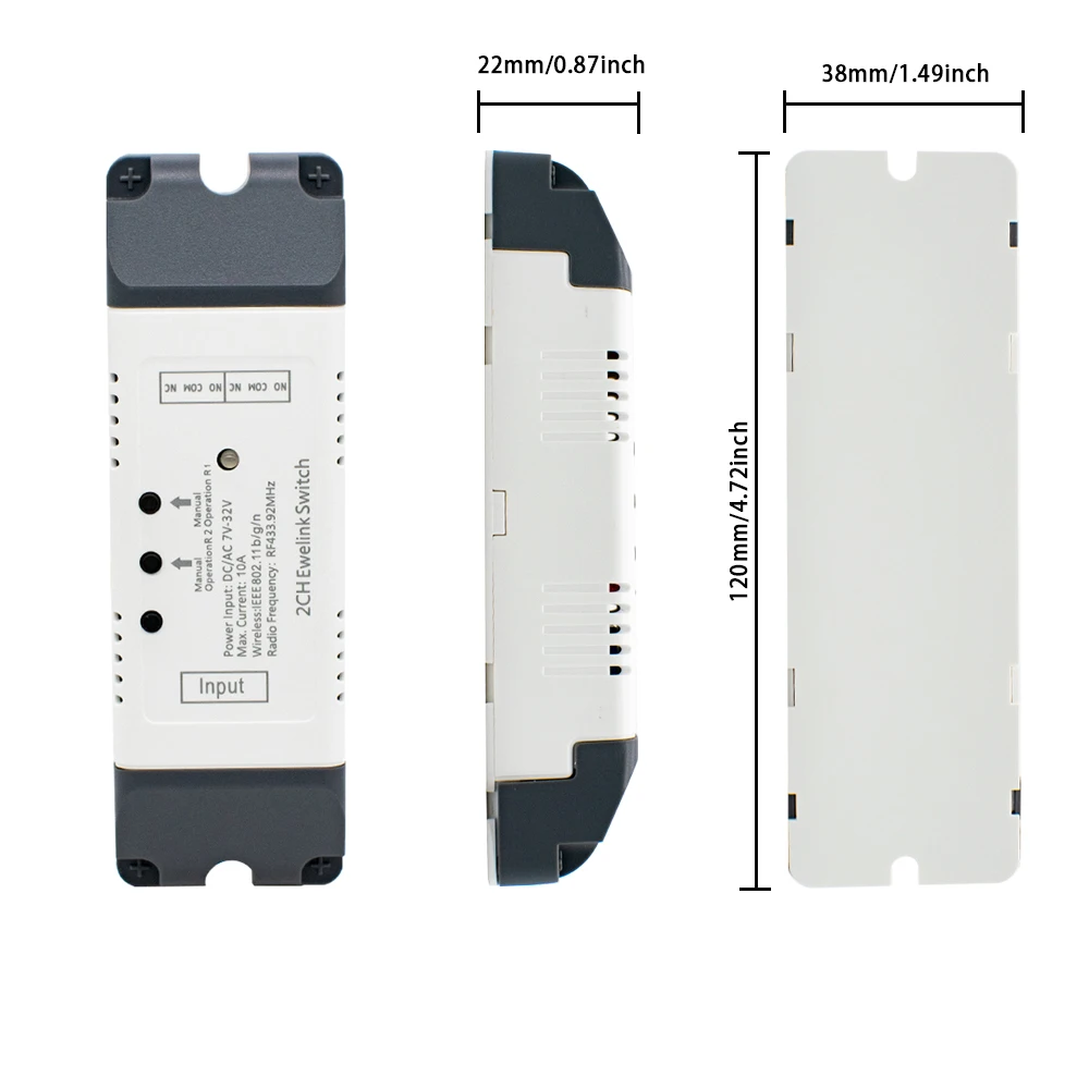 2CH Wifi Smart Switch Module Relay Ewelink APP Receiver AC DC 7-32V 85-250V RF433 Inching Self-locking Switch for Alexa Google