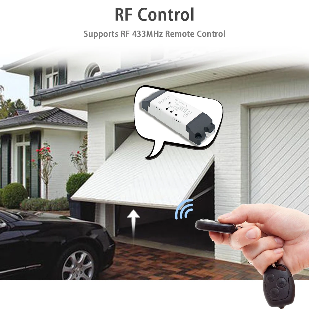 2CH Wifi Smart Switch Module Relay Ewelink APP Receiver AC DC 7-32V 85-250V RF433 Inching Self-locking Switch for Alexa Google