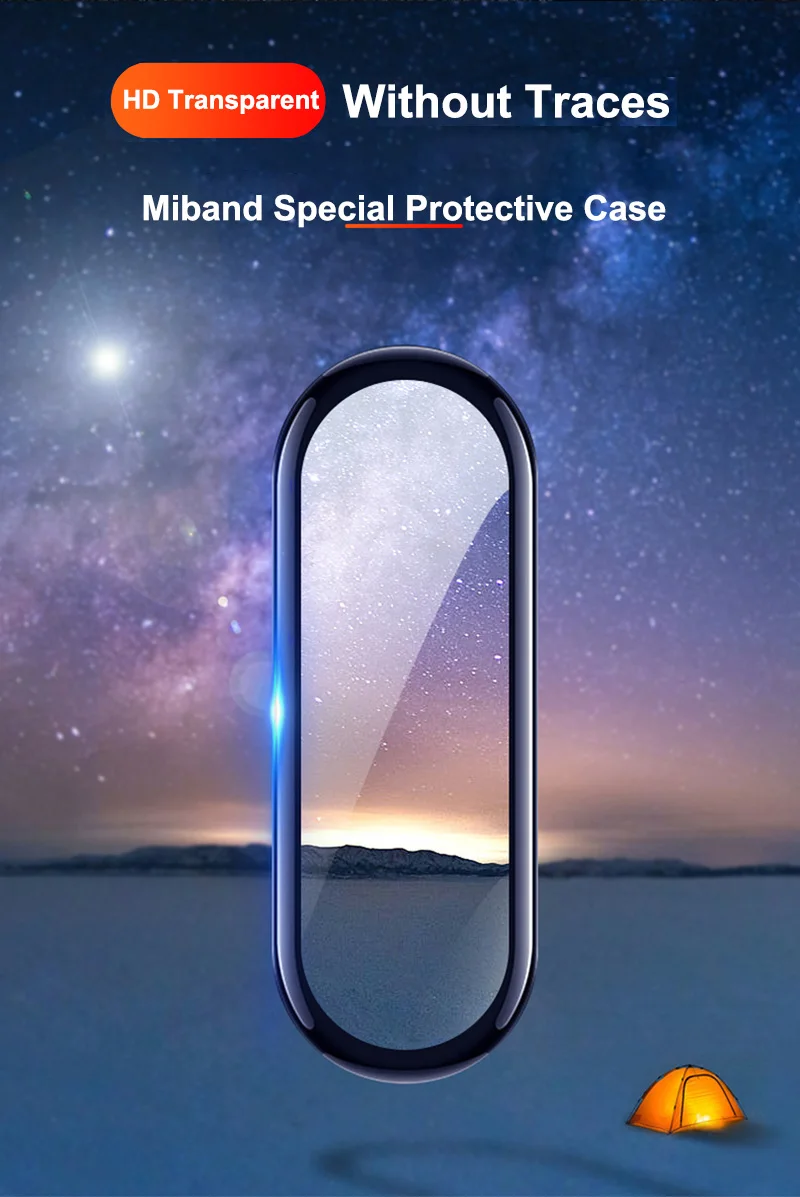 999D Film Glass For Xiaomi Mi Band 8 7 6 5 4 Screen Protector Mi band 6 5 Smart Watchband Full Protective Cover