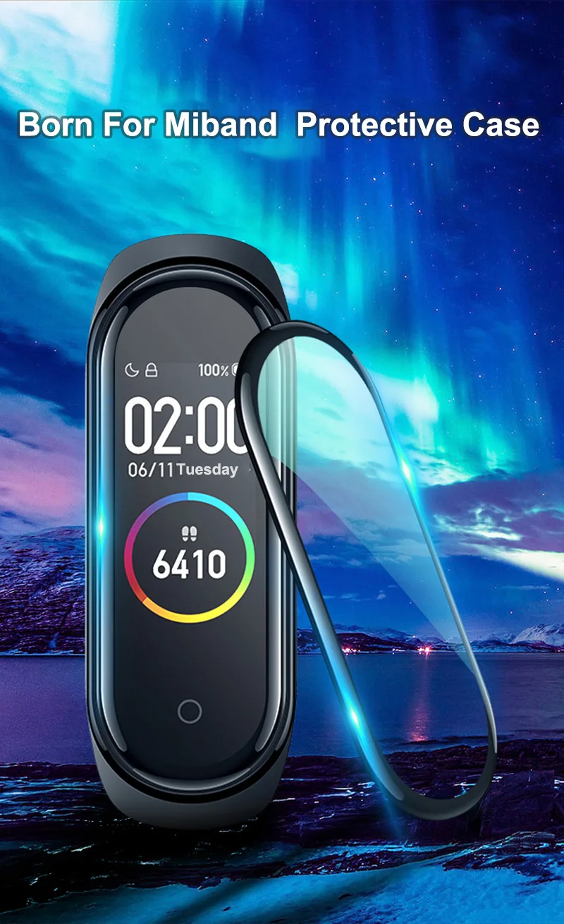 999D Film Glass For Xiaomi Mi Band 8 7 6 5 4 Screen Protector Mi band 6 5 Smart Watchband Full Protective Cover