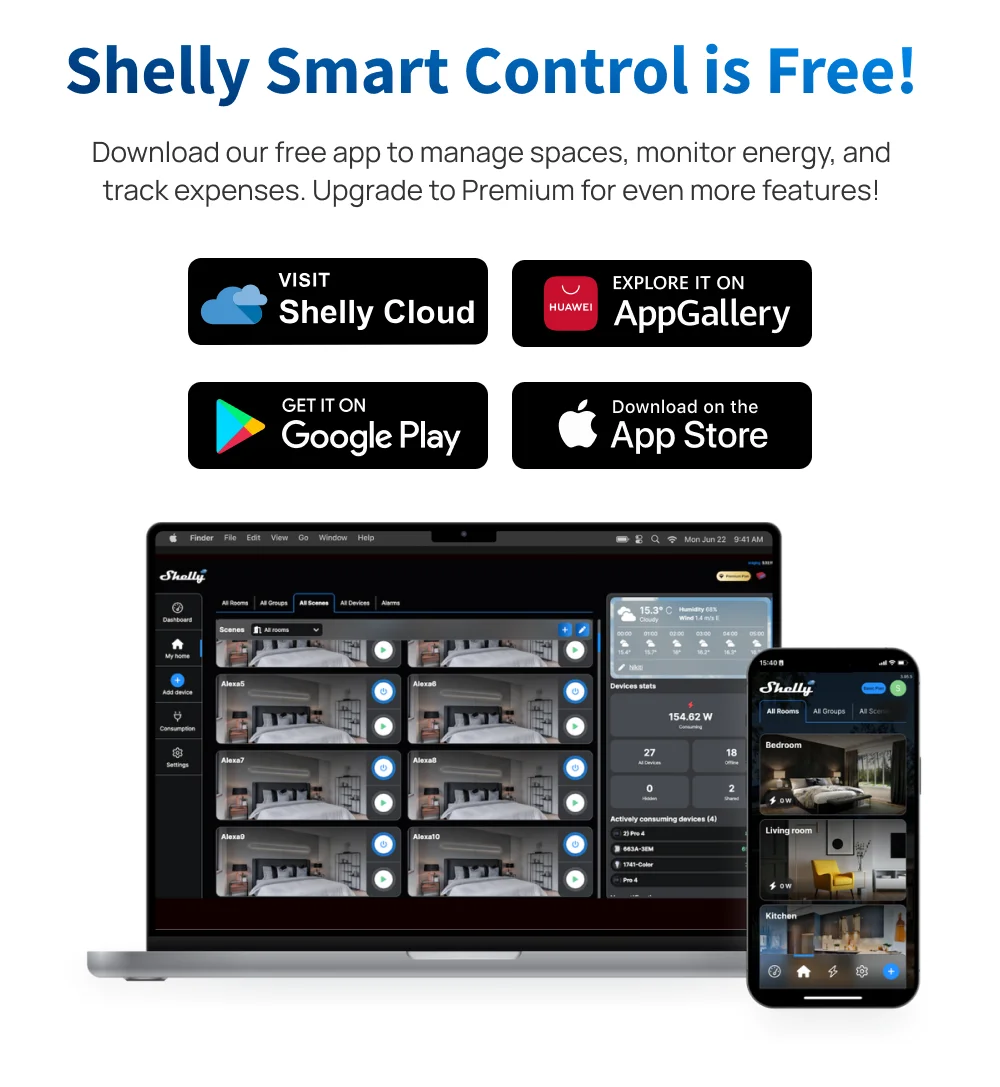 Shelly BLU RC Button 4 ZB Zigbee Remote Control Smart Light Switch Bluetooth Work With Home Assistant Multiclick Action Trigger