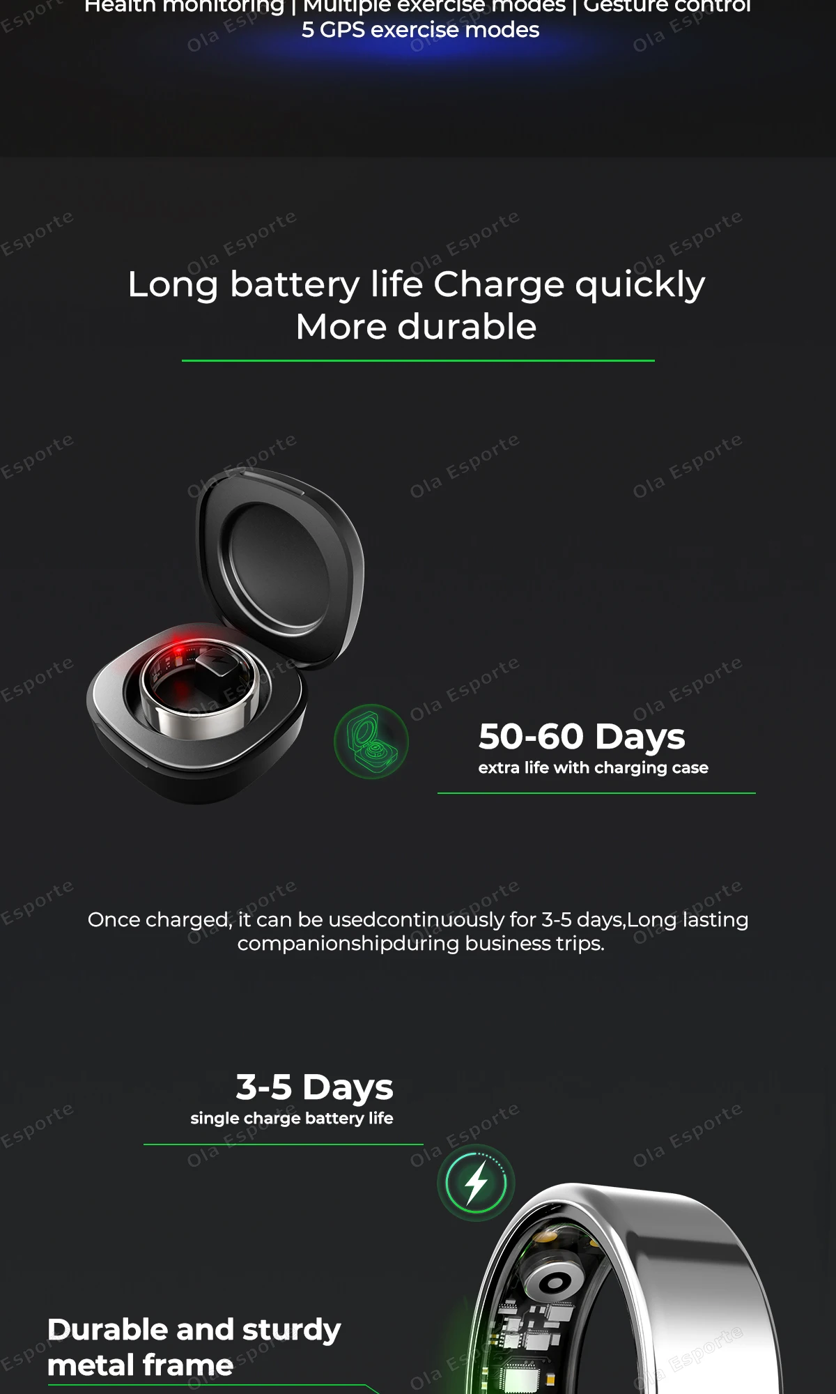 Smart Ring Bluetooth Call Heart Rate Blood Pressure Monitor Men Womenes Smartring 5ATM Waterproof Health Multi Sports Ring HT30