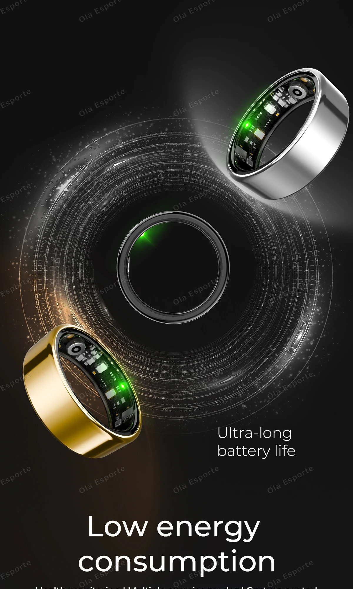 Smart Ring Bluetooth Call Heart Rate Blood Pressure Monitor Men Womenes Smartring 5ATM Waterproof Health Multi Sports Ring HT30