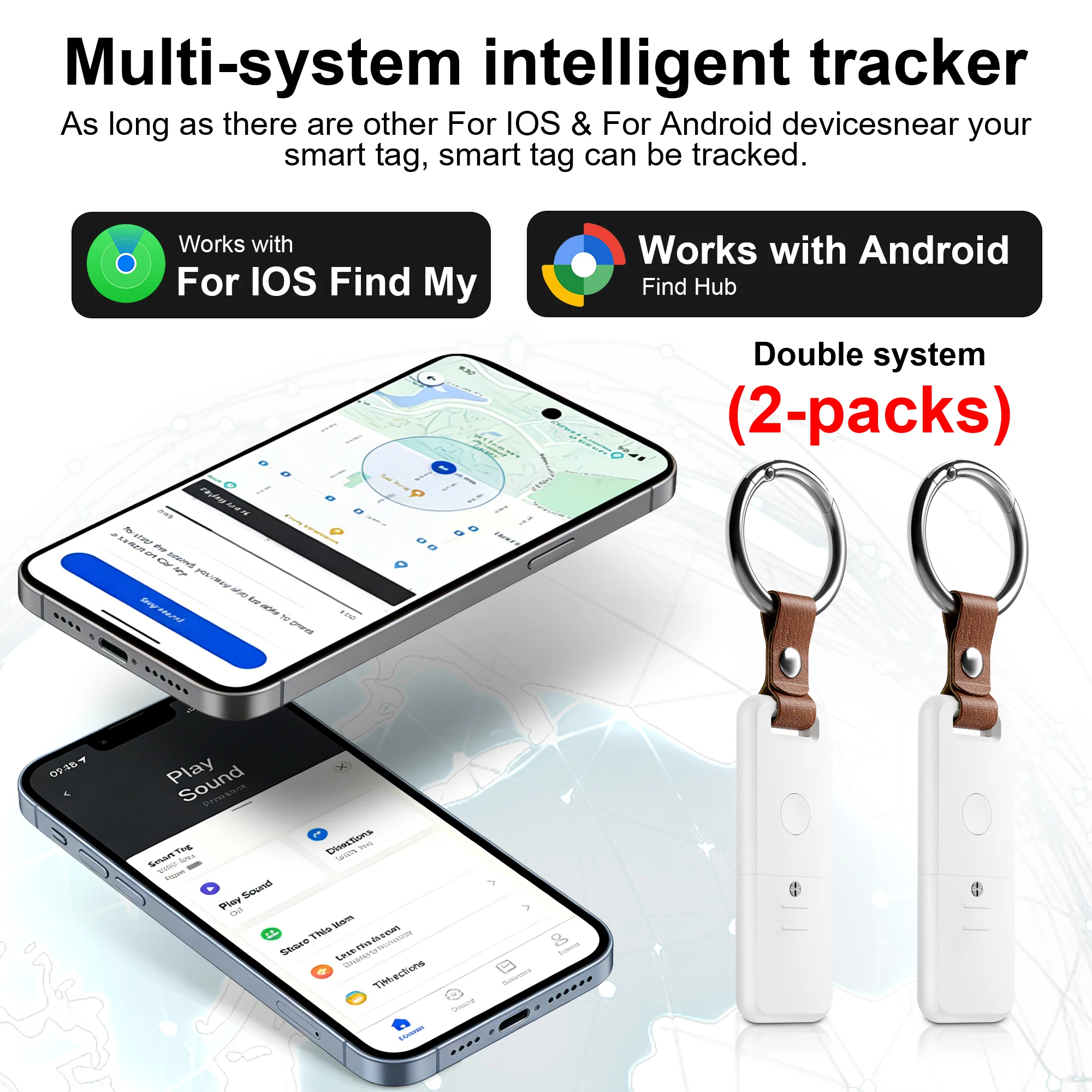 1/2/4Pack dual-system (compatible with iPhone/Android) Air Tracker smart tracker, designed to prevent the loss of valuable items