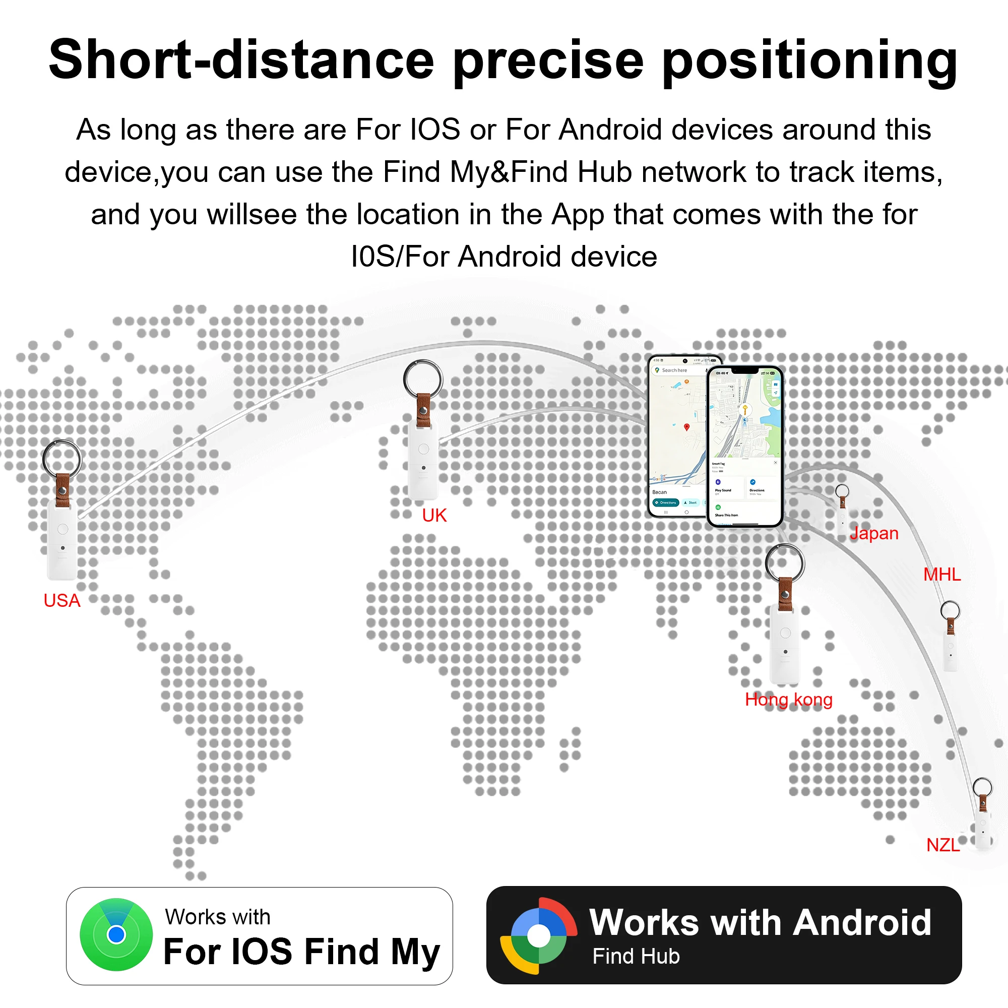 1/2/4Pack dual-system (compatible with iPhone/Android) Air Tracker smart tracker, designed to prevent the loss of valuable items