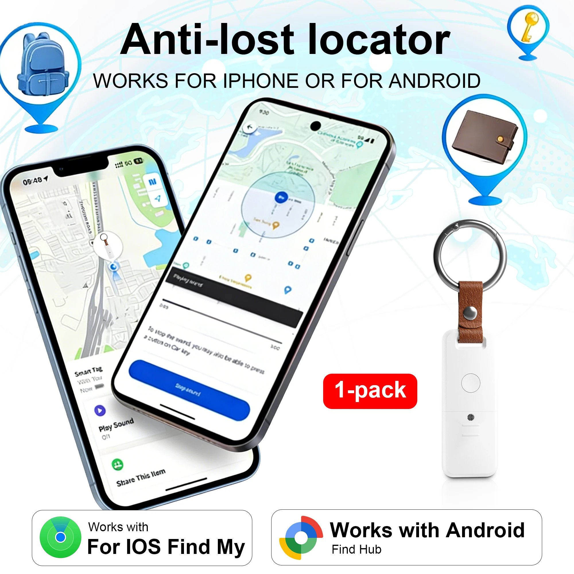 1/2/4Pack dual-system (compatible with iPhone/Android) Air Tracker smart tracker, designed to prevent the loss of valuable items