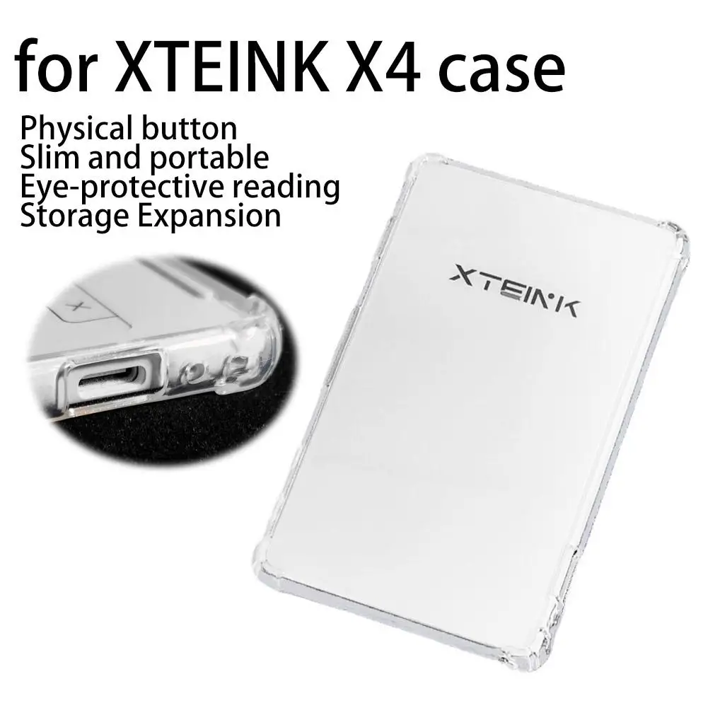 Clear Transparent Case for XTEINK X4 E-Book Reader Slim Portable Protective Cover with Shockproof Corners for XTEINK X4 Shell