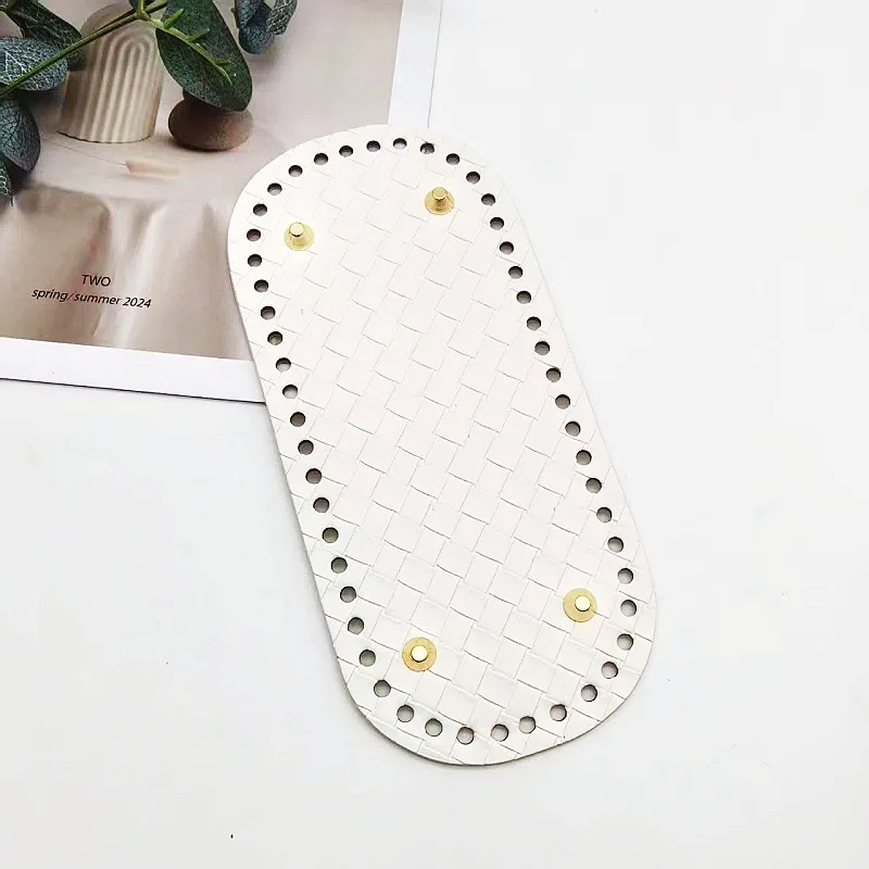 1 Piece Woven Pattern Multi-Color Faux Leather Bag Base with Rivet Holes, Handmade DIY Accessory, Versatile Commuter Bag Base, Suitable for Handmade Enthusiasts to Make Shoulder Bags, Underarm Bags