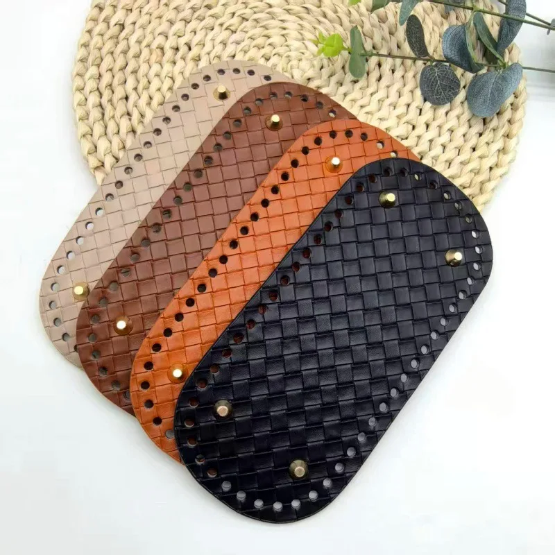1 Piece Woven Pattern Multi-Color Faux Leather Bag Base with Rivet Holes, Handmade DIY Accessory, Versatile Commuter Bag Base, Suitable for Handmade Enthusiasts to Make Shoulder Bags, Underarm Bags