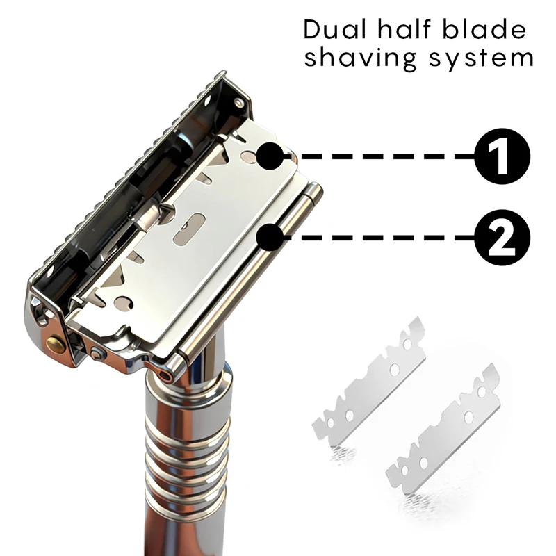 Whityle 22T Second Generation Safety Razor Advanced Double Shaving System Shaver for Man with Glide Roller Shave M5 Head Design