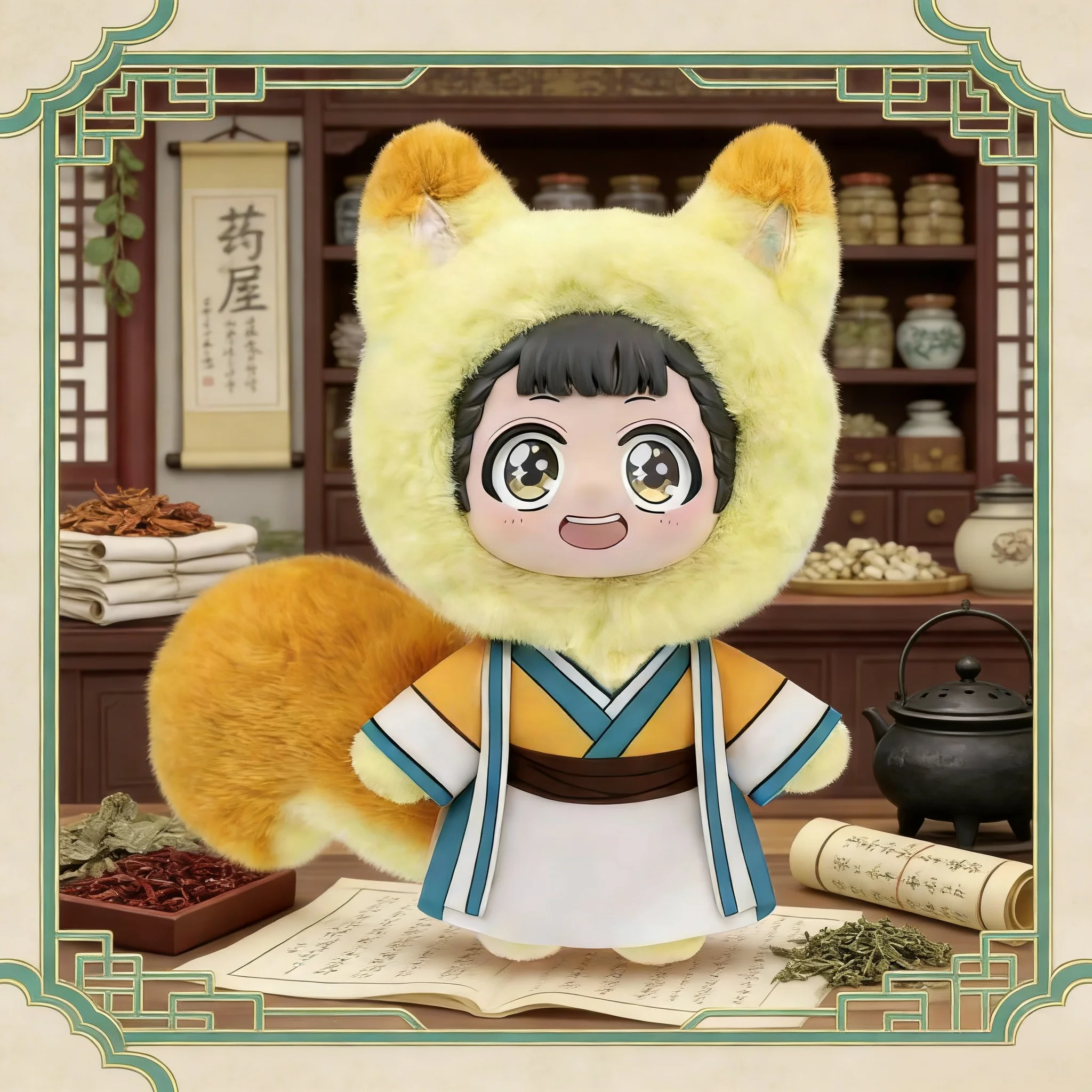 EAKI Genuine The Apothecary Diaries Cute Pet Pavilion Series Blind Box Anime Figure Mao Mao Risshu Kawaii Cute Doll Toys Gift