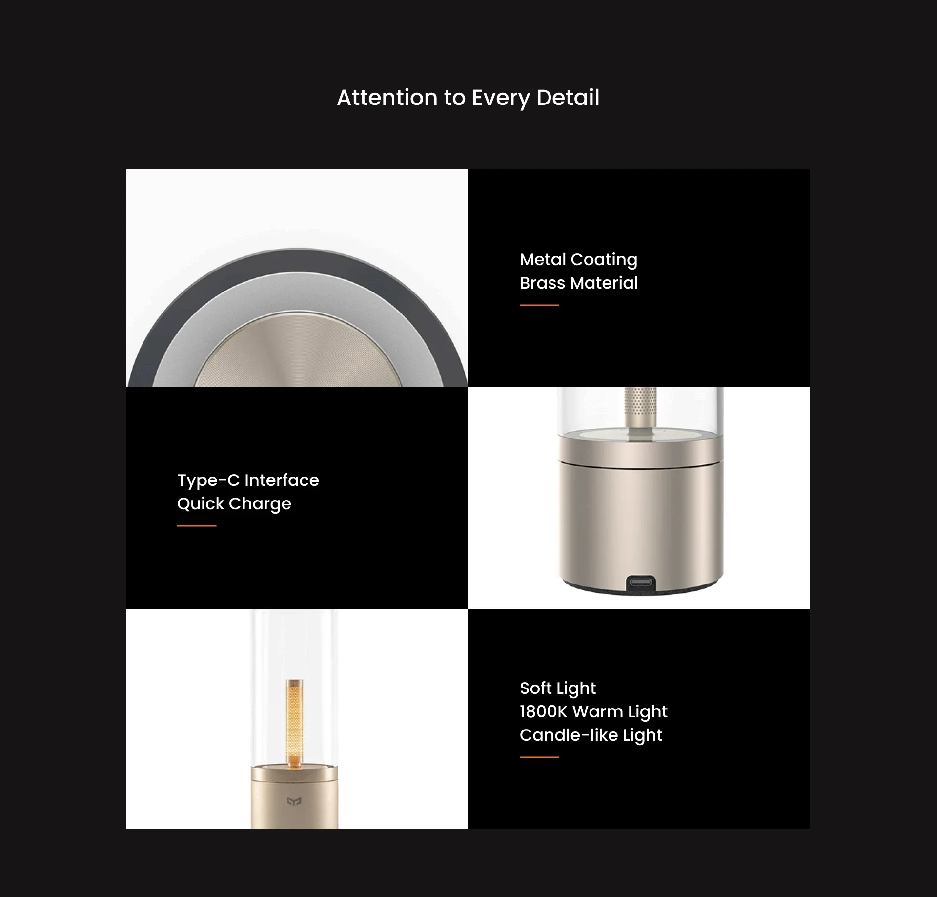 Yeelight Rechargeable Candle Light LED Night Light Ambience Light Stepless Dimming Bedroom Light Smart Portable Decorative Light