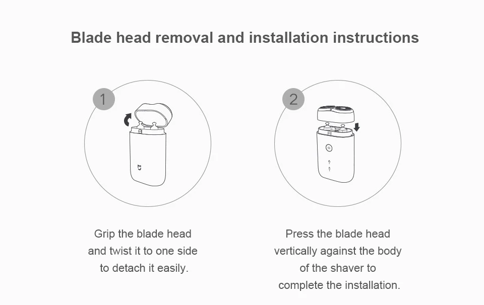 NEW MIJIA Electric Shaver S100 IPX7 Waterproof 7200RPM Dual Floating Head Wet/Dry Shaving Type-C Fast Charge 90min USB Razor -CN