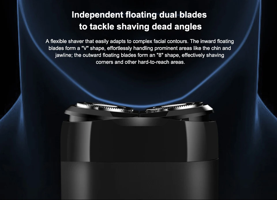 NEW MIJIA Electric Shaver S100 IPX7 Waterproof 7200RPM Dual Floating Head Wet/Dry Shaving Type-C Fast Charge 90min USB Razor -CN