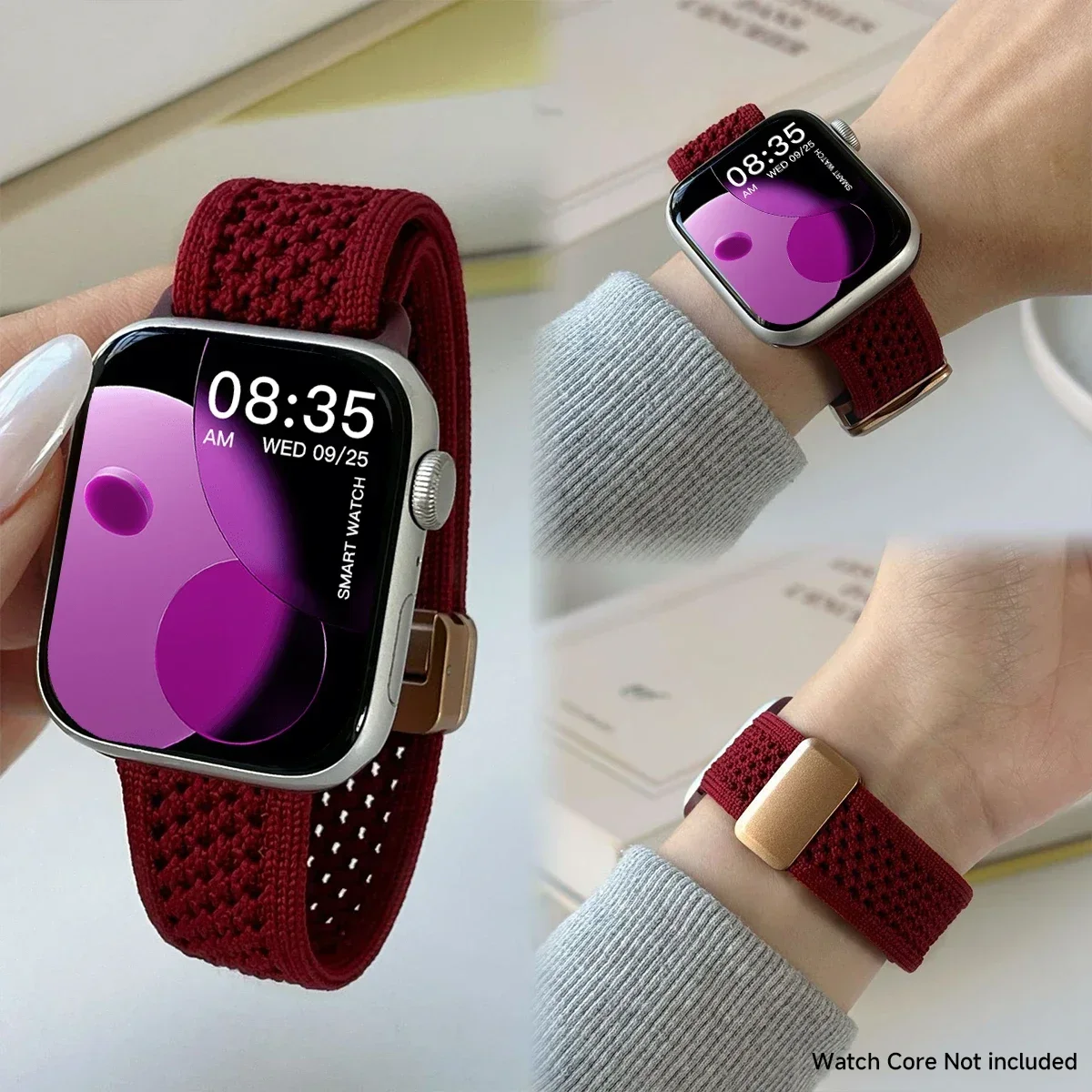 Nylon Magnetic Band for Apple Watch 45mm 41 44 40mm Series 12 11 10 46 42mm Soft Bracelet for IWatch Ultra4 49mm 9 7 8 6 5 Strap