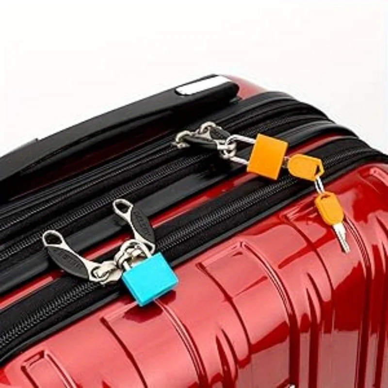 6pcs Suitcase Lock Small Strong Padlock with 2 Key Travel Tiny Suitcase Anti-Theft Lock Drawer Diary Colored Plastic Case Lock