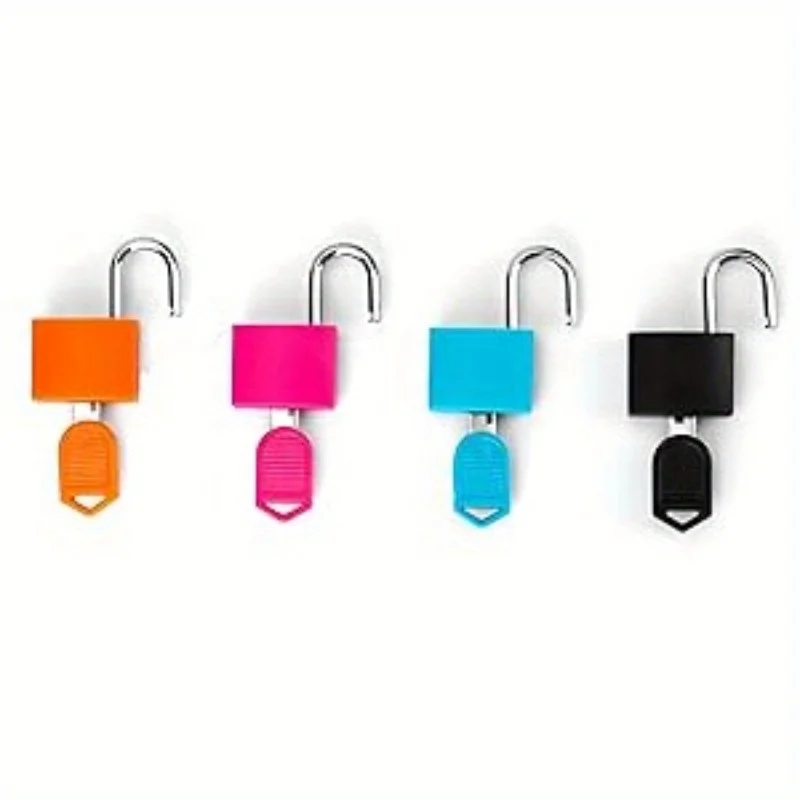 6pcs Suitcase Lock Small Strong Padlock with 2 Key Travel Tiny Suitcase Anti-Theft Lock Drawer Diary Colored Plastic Case Lock