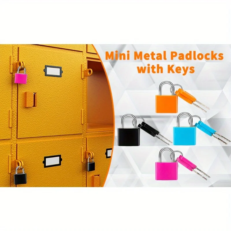 6pcs Suitcase Lock Small Strong Padlock with 2 Key Travel Tiny Suitcase Anti-Theft Lock Drawer Diary Colored Plastic Case Lock