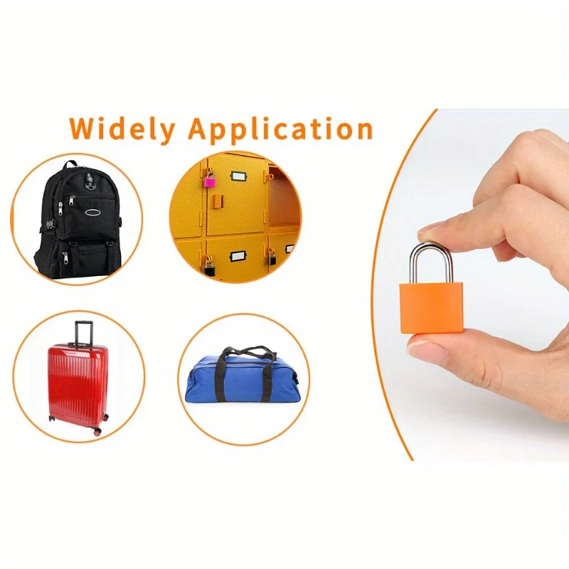 6pcs Suitcase Lock Small Strong Padlock with 2 Key Travel Tiny Suitcase Anti-Theft Lock Drawer Diary Colored Plastic Case Lock