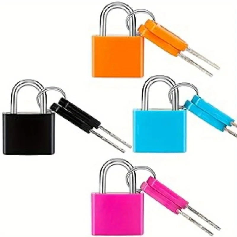 6pcs Suitcase Lock Small Strong Padlock with 2 Key Travel Tiny Suitcase Anti-Theft Lock Drawer Diary Colored Plastic Case Lock