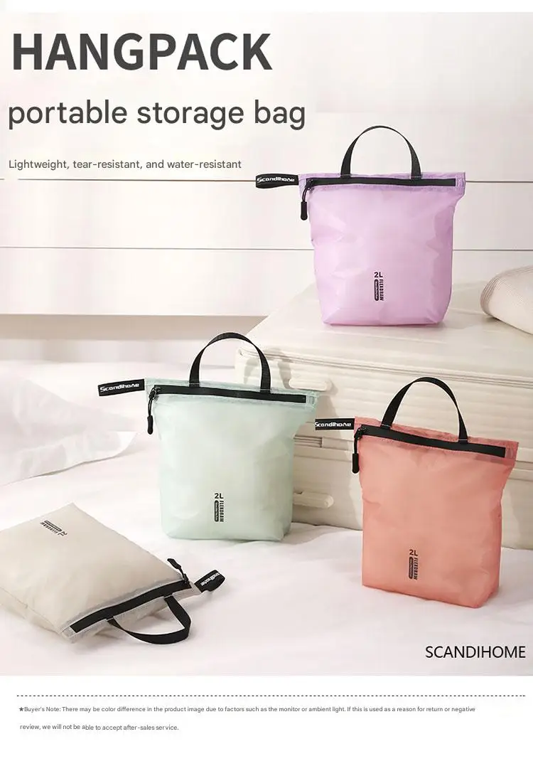 Waterproof Storage Pouch with Zipper Handle for Clothes Shoes Accessories Portable Organizer for Travel Sports Hiking