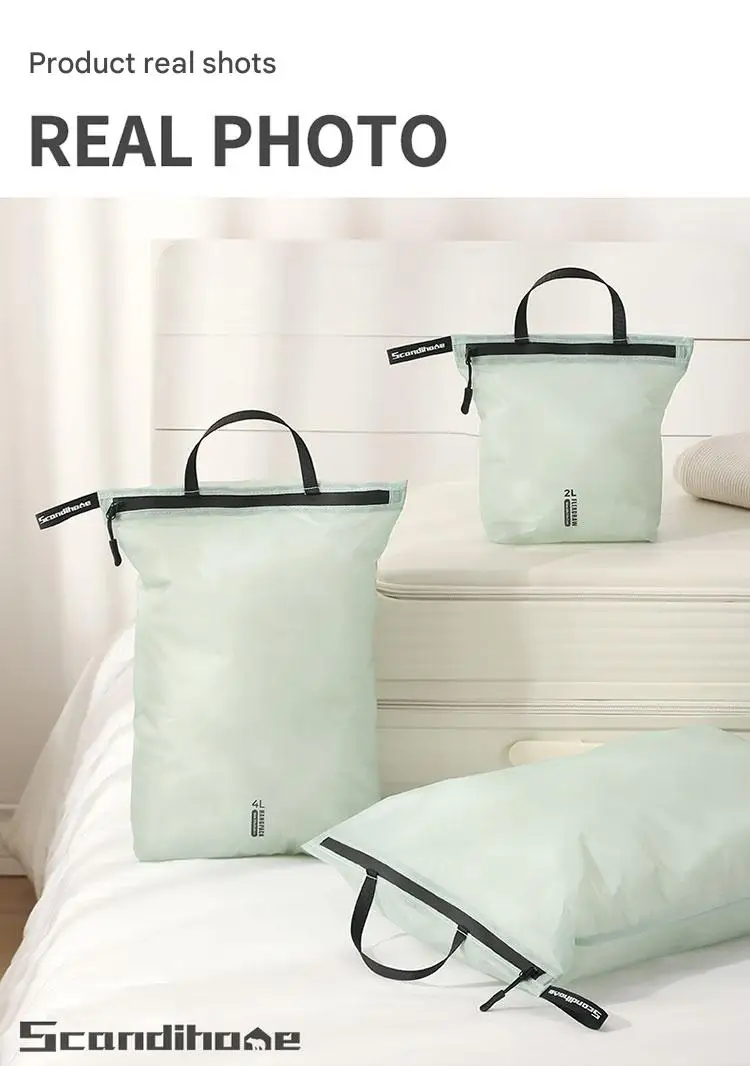 Waterproof Storage Pouch with Zipper Handle for Clothes Shoes Accessories Portable Organizer for Travel Sports Hiking