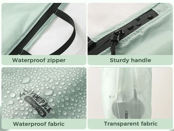 Waterproof Storage Pouch with Zipper Handle for Clothes Shoes Accessories Portable Organizer for Travel Sports Hiking
