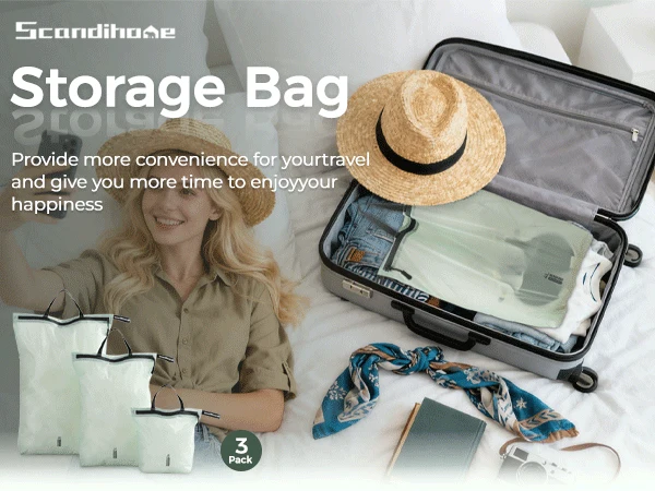 Waterproof Storage Pouch with Zipper Handle for Clothes Shoes Accessories Portable Organizer for Travel Sports Hiking