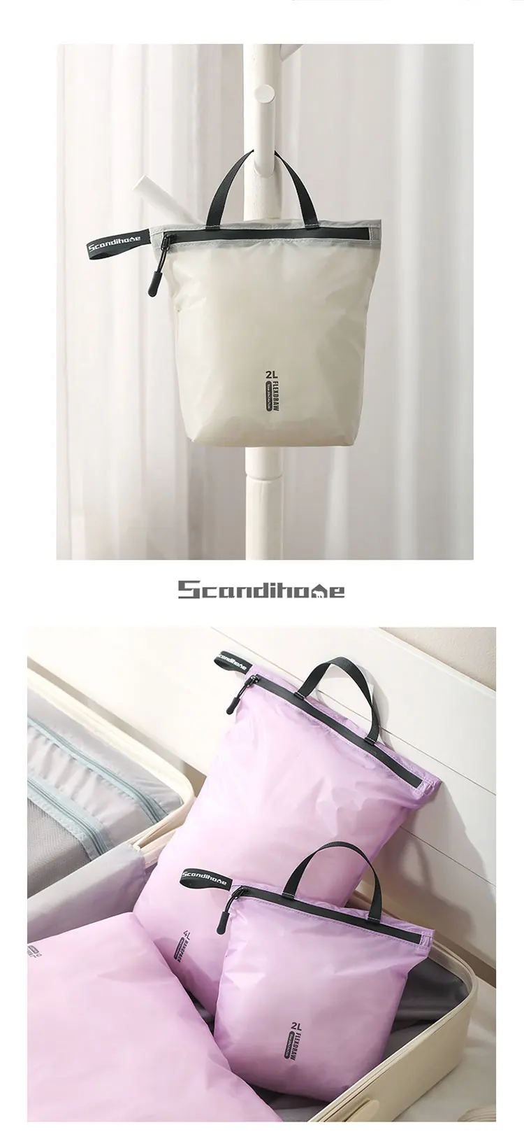 Waterproof Storage Pouch with Zipper Handle for Clothes Shoes Accessories Portable Organizer for Travel Sports Hiking