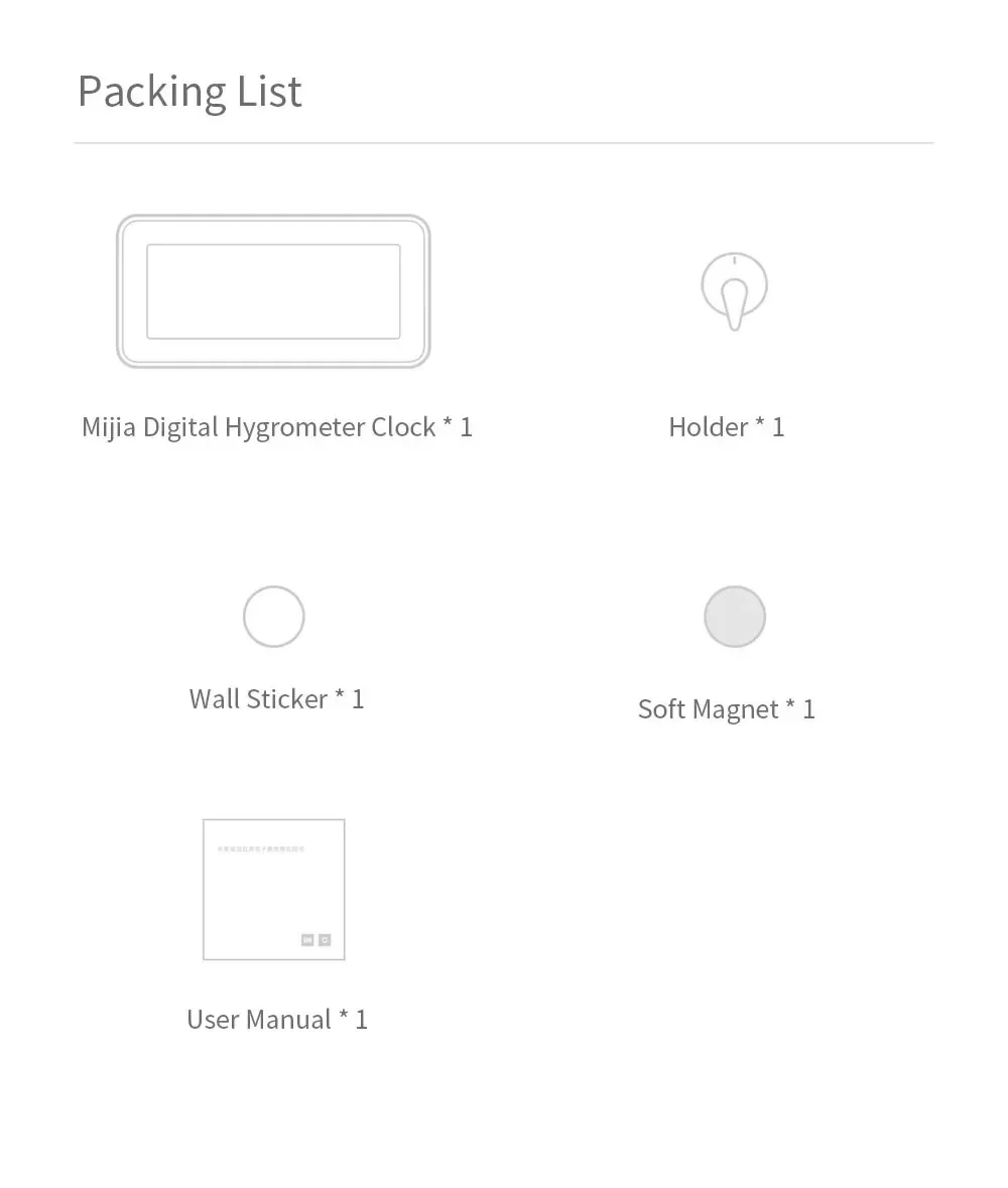 Xiaomi Mijia BT4.0 Wireless Smart Digital Clock Hygrometer Thermometer E-link Indoor Outdoor