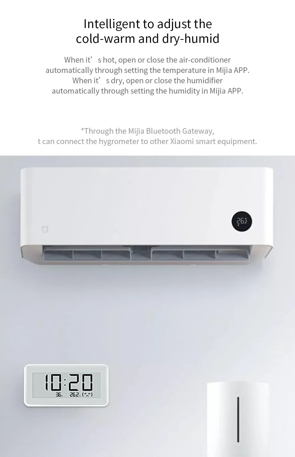 Xiaomi Mijia BT4.0 Wireless Smart Digital Clock Hygrometer Thermometer E-link Indoor Outdoor