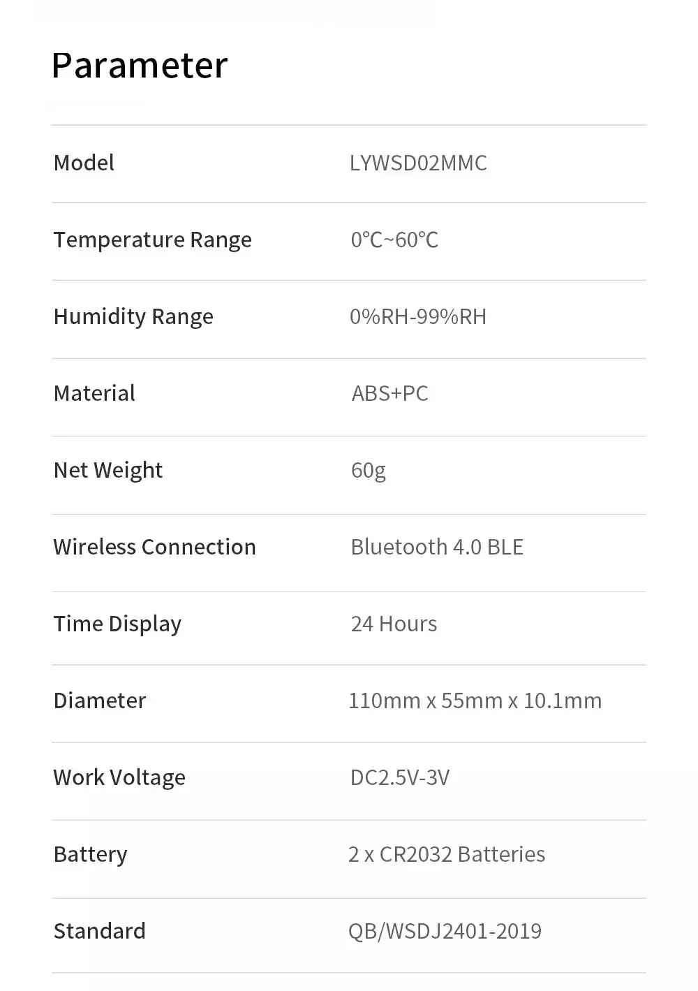 Xiaomi Mijia BT4.0 Wireless Smart Digital Clock Hygrometer Thermometer E-link Indoor Outdoor
